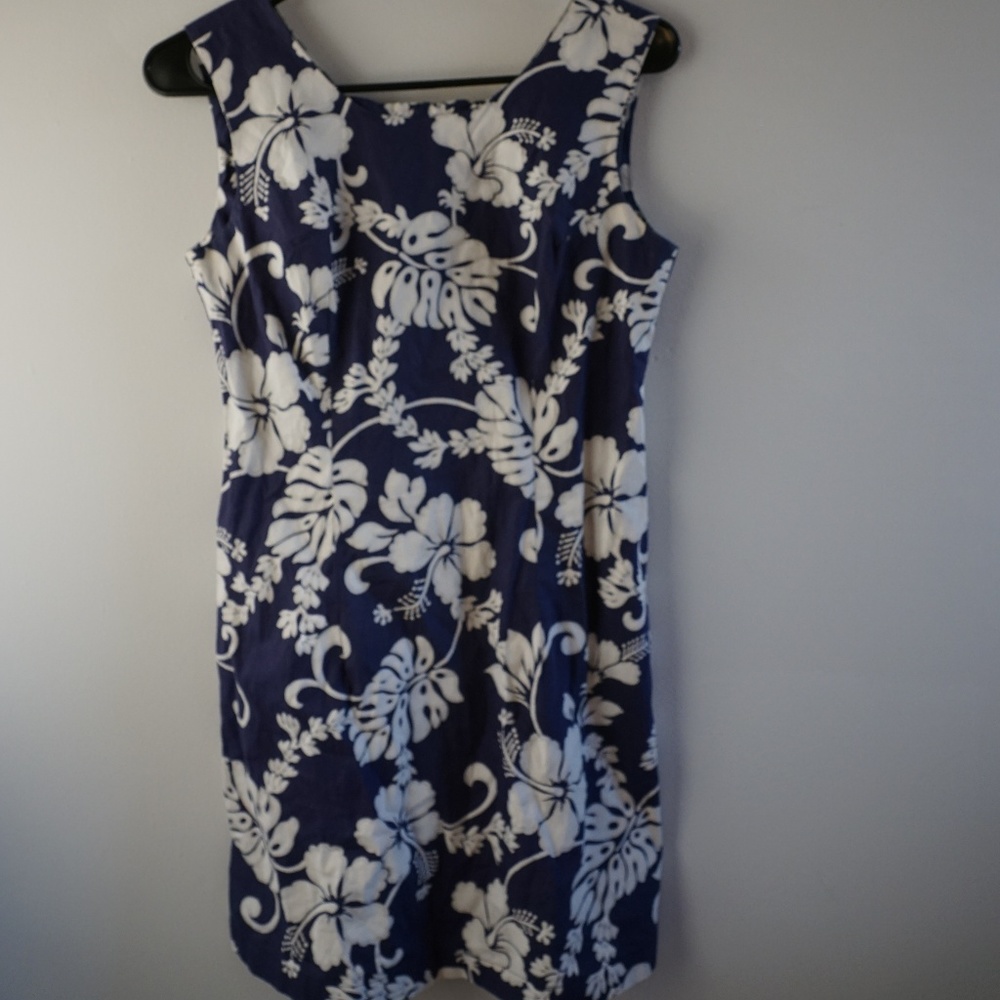 Navy Summer Flower Mini Dress